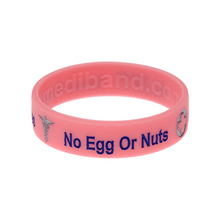 Load image into Gallery viewer, Egg & Nut Allergy Pink Wristband