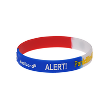 Load image into Gallery viewer, Penicillin Allergy Red & Blue Wristband