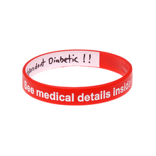 Load image into Gallery viewer, Diabetes - Red Reversible Write On Wristband