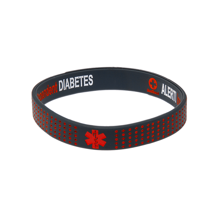 Diabetes Insulin Dependent - Red Dots Reversible Wristband