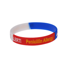 Load image into Gallery viewer, Penicillin Allergy Red &amp; Blue Wristband
